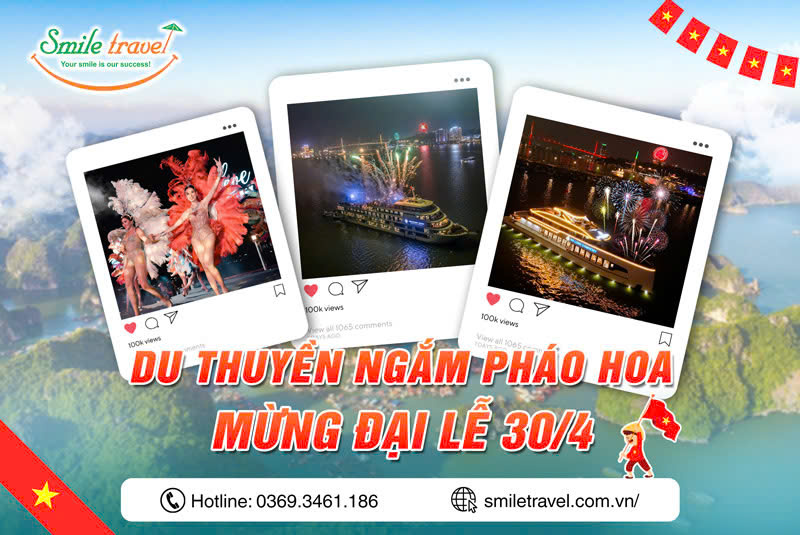 Top du thuyền Hạ Long bắn pháo hoa mừng đại lễ 30/4-1/5