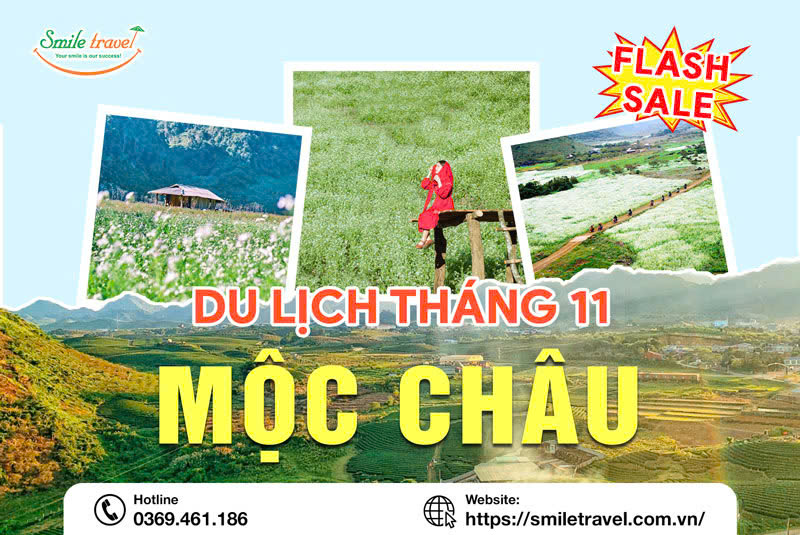 Du lịch Mộc Châu tháng 11: Mùa Hoa Cải Trắng Giữa Trời Đông Thanh Khiết